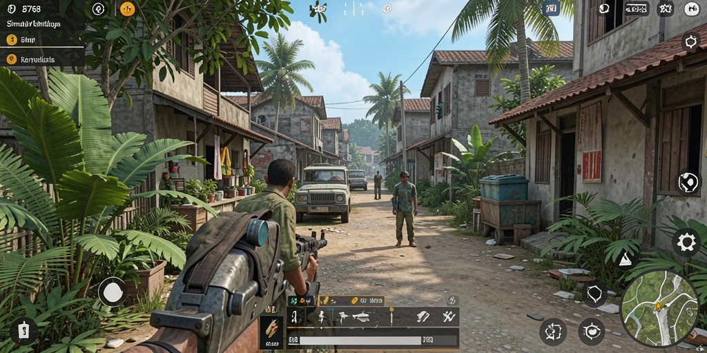 Tangkapan layar gameplay menarik dari 8768 yang menampilkan dunia simulasi.