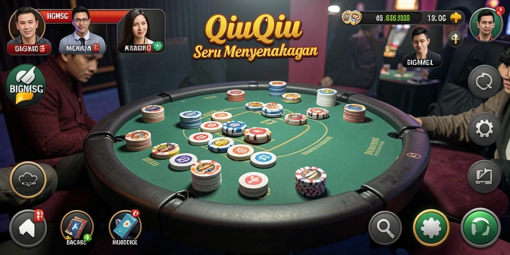 Tampilan gameplay seru dari BIGMSG dalam QiuQiu.
