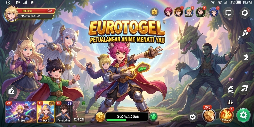 Screenshot menunjukkan aksi dinamis dalam game Anime EUROTOGEL.