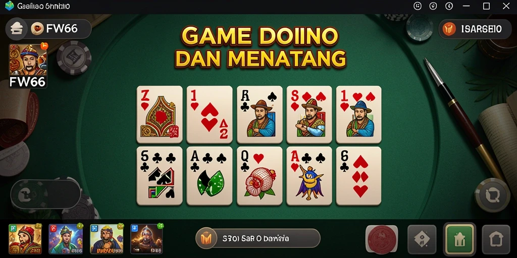 Screenshot gameplay FW66 dengan suasana seru permainan domino.