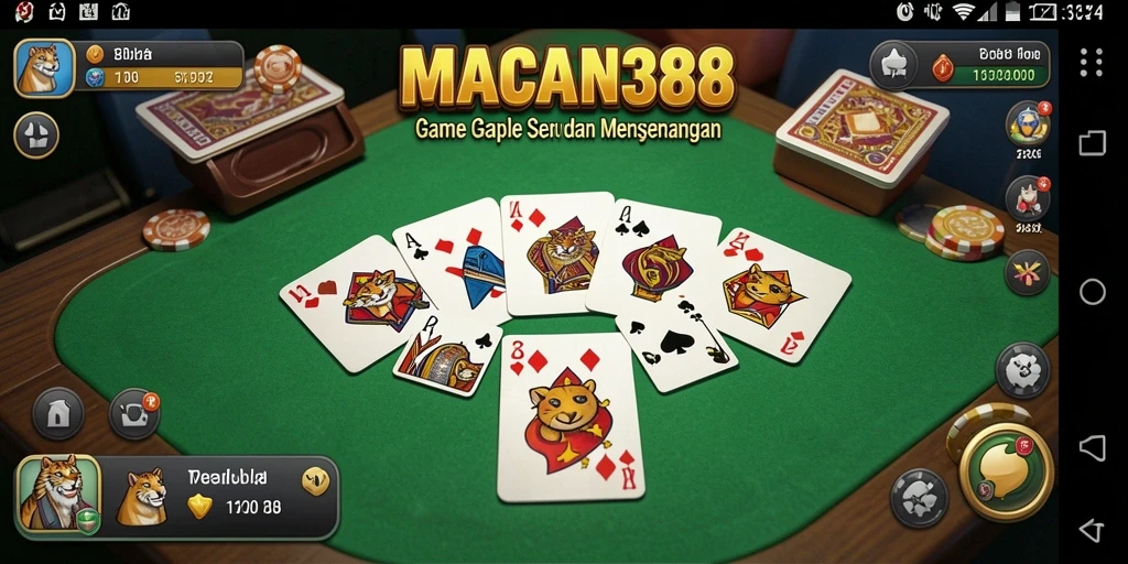 Tampilan menarik saat bermain game Gaple MACAN388.