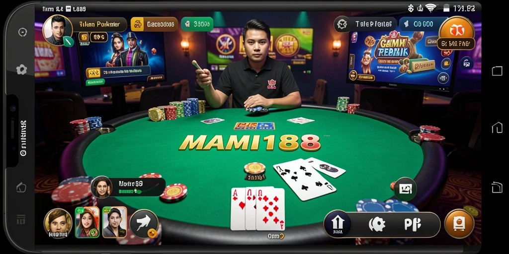 Screenshot gameplay MAMI188 yang menampilkan aksi Poker yang mendebarkan.