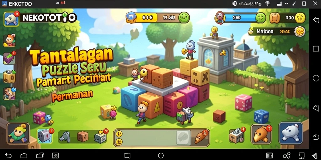 Tampilan gameplay NEKOTOTO yang menantang dan fun.