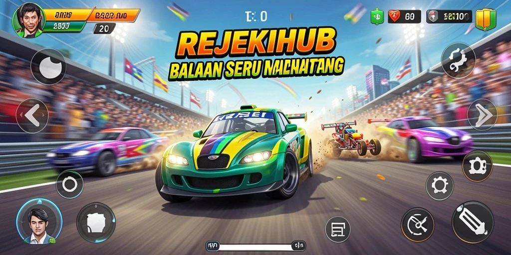Tampilan seru dari gameplay balapan REJEKIHUB.