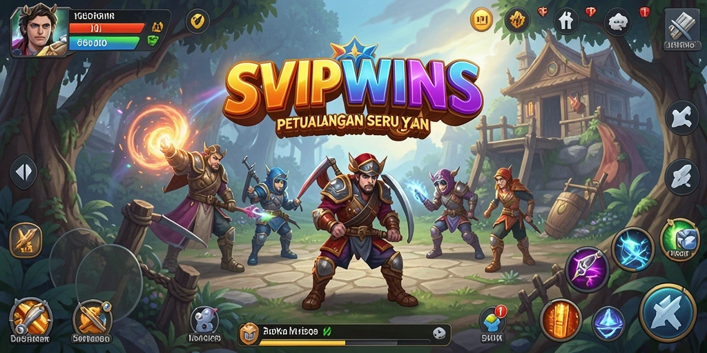 Tampilan gameplay seru dari penjelajahan dan pertarungan di SVIPWINS.