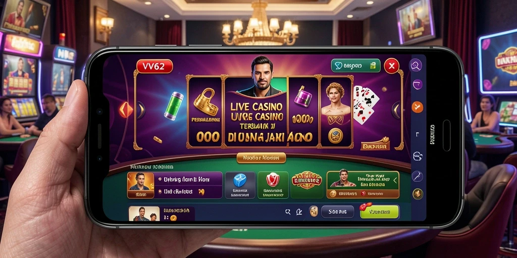 Tampilan gameplay Live Casino yang mengasyikkan dari VV62.
